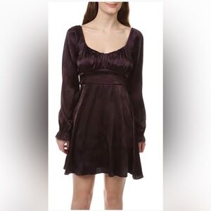 NWT-inspired hearts-Large-eggplant(purple)-baby doll floral satin jacquard dress